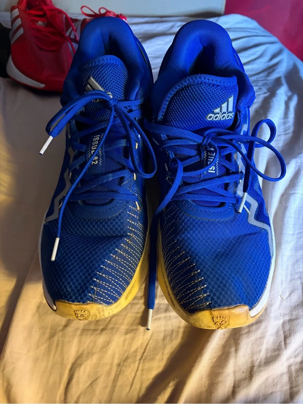 adidas Men's Royal Blue Athletic Running Shoes with Yellow Accents